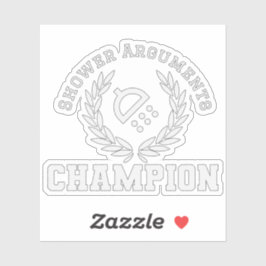 Champion für Duschargumente Aufkleber