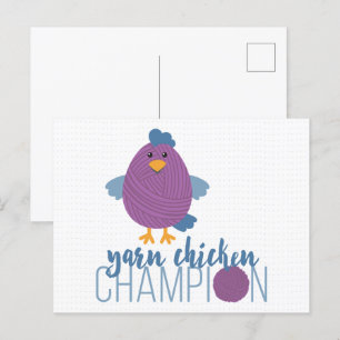 Champion für lila & Blue Yarn Postkarte