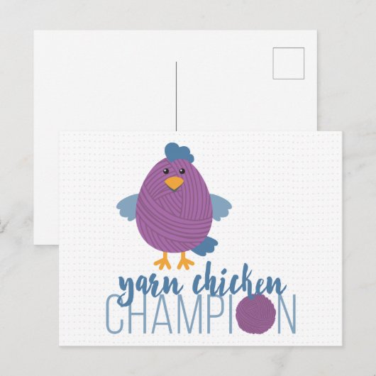 Champion für lila & Blue Yarn Postkarte (Vorne/Hinten)