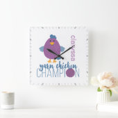 Champion für lila & Blue Yarn Quadratische Wanduhr (Zuhause)