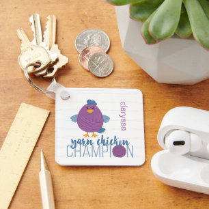 Champion für lila & Blue Yarn Schlüsselanhänger