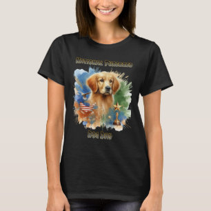 Champion Golden Retriever Glitzern mit Trophäe T-Shirt