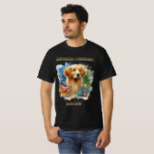 Champion Golden Retriever Glitzern mit Trophäe T-Shirt (Vorne ganz)