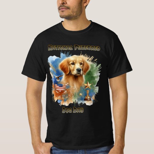 Champion Golden Retriever Glitzern mit Trophäe T-Shirt (Vorderseite)