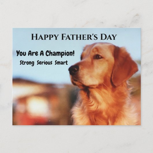 Champion Golden Retriever Vatertag Postkarte (Vorderseite)