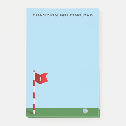 Champion Golfing Vater Blue und Green Post - Anmer Post-it Klebezettel (Vorderseite)