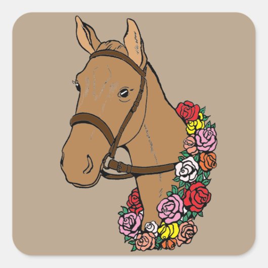 Champion Horse Quadratischer Aufkleber (Vorderseite)