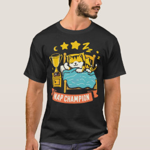 Champion im Schlaf Lustige Faule Schlafmütze Katze T-Shirt