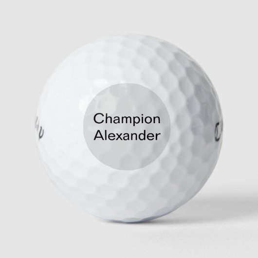 Champion mit individuellen Namen Golfbälle (Vorderseite)