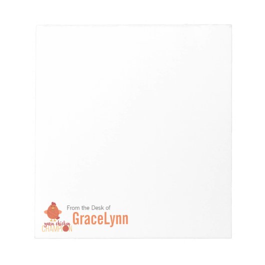 Champion Notepad, Red & Orange Yarn Notizblock (Vorderseite)