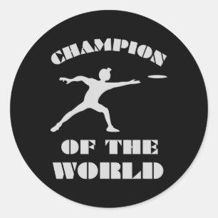 Champion of the World . Disc Golf Frisbee Golf . Runder Aufkleber