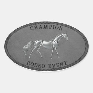 Champion Rodeo Events Country Western Buckle Ovaler Aufkleber