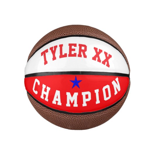 Champion Rot und Weiß Mini Basketball (Vorderseite)