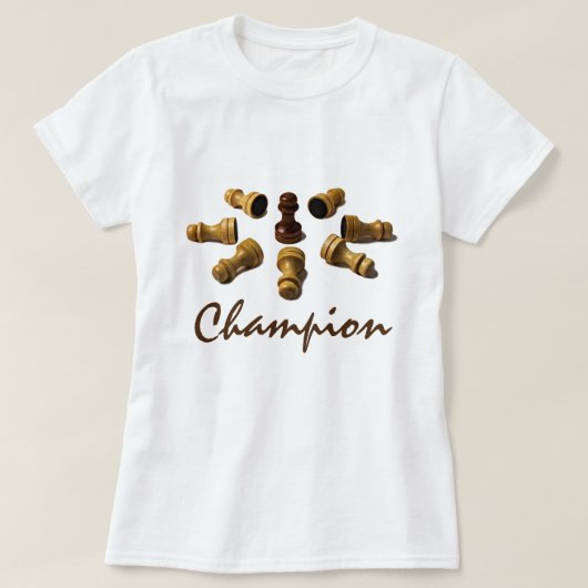 Champion Schachfiguren lustig anpassbar T-Shirt (Design vorne)