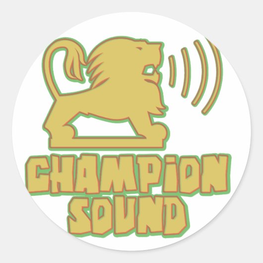 Champion Sound Lion Runder Aufkleber (Vorderseite)