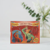 Champion Sword Swallower Postkarte (Stehend Vorderseite)