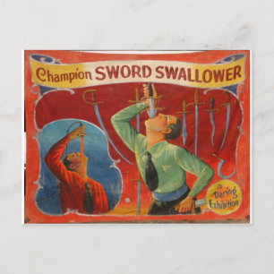 Champion Sword Swallower Postkarte