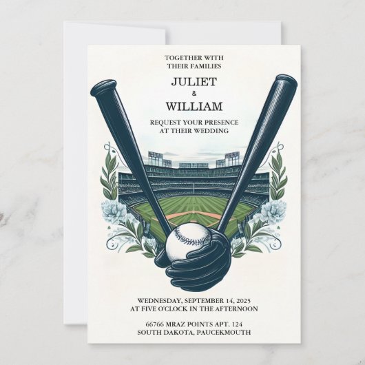 Champion Team Ball Field Pitch Baseball Hochzeit Einladung (Vorderseite)