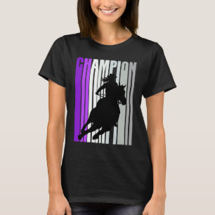 Championat-Barrel-Racing-Pferdereiten-lila-Cowgirl T-Shirt