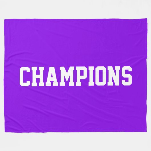 CHAMPIONS Athletic White Text On Bright Purple Fleecedecke (Vorderseite (Horizontal))