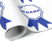 Champions-blaues Band Geschenkpapier (Rolleneckpunkt)