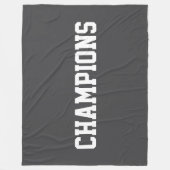 CHAMPIONS Bold Athletic White Text On Deep Gray Fleecedecke (Vorderseite)