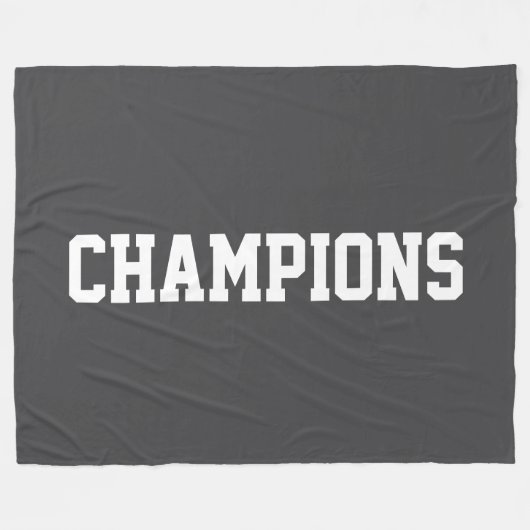 CHAMPIONS Bold Athletic White Text On Deep Gray Fleecedecke (Vorderseite (Horizontal))