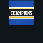 CHAMPIONS Bright Athletic Black Stripes Leinwanddruck<br><div class="desc">Dieses farbenfrohe,  sportliche Design beinhaltet sportliche CHAMPIONS-Texte in einem breiten schwarzen,  horizontalen Mitte-Rennstreifen mit goldgelben und weißen Streifen an den äußeren Randstreifen. Die Farben und Texte in diesem Design können personalisiert sein.</div>