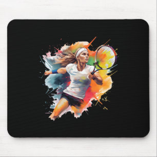 Champion's Fokus – Weibliche Tennisspielerin in Ak Mousepad
