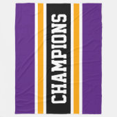 CHAMPIONS Fun Bold Deep Black Yellow Stripes Fleecedecke (Vorderseite)