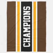 CHAMPIONS Fun Bold Deep Black Yellow Stripes Fleecedecke (Vorderseite)