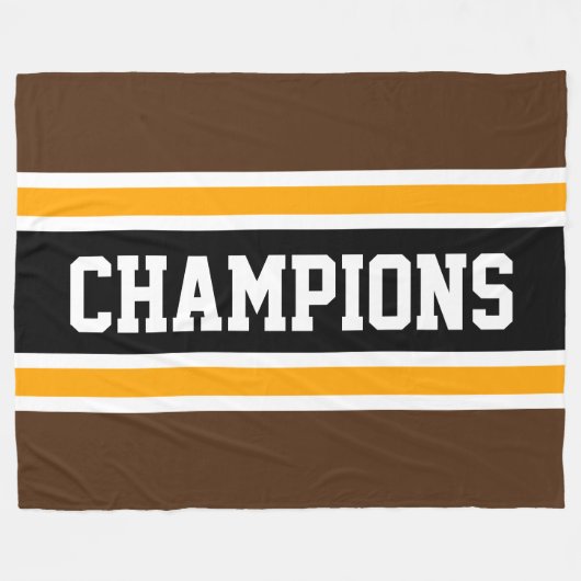 CHAMPIONS Fun Bold Deep Black Yellow Stripes Fleecedecke (Vorderseite (Horizontal))