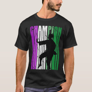 Champions Karate Birthday Martial Lila Gre T-Shirt