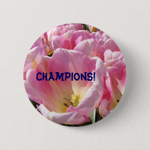 Champions! Knöpfe Pink Tulpen Blumen Floral Button