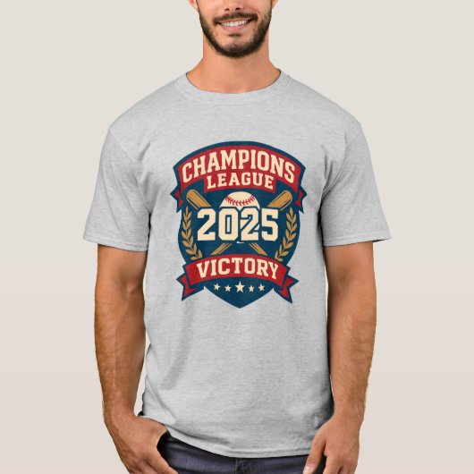 Champions League 2025 Baseball Victory Emblem T-Shirt (Vorderseite)