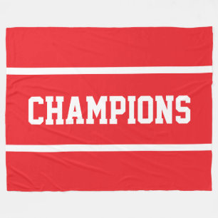 CHAMPIONS Lustiges Helles Rot Sportliches Weiß Tex Fleecedecke