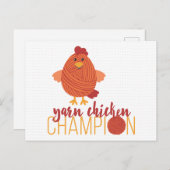 Champions mit Rot- und Orangengarn-Chicken-Champio Postkarte (Vorne/Hinten)