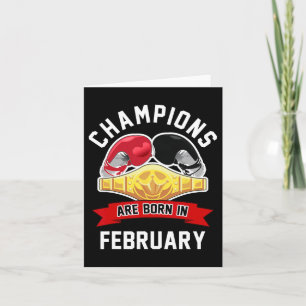 Champions sind im Februar Geboren Boxsport Birthd Karte