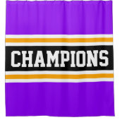 CHAMPIONS Spaß Helle, Lila schwarze Racing Streife Duschvorhang (Vorderseite)