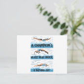 Champions Swimmer - Baden Anzug Postkarte (Stehend Vorderseite)