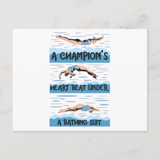 Champions Swimmer - Baden Anzug Postkarte (Vorderseite)