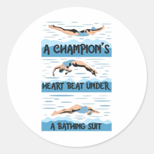 Champions Swimmer - Baden Anzug Runder Aufkleber