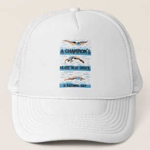 Champions Swimmer - Baden Anzug Truckerkappe