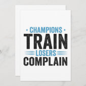 Champions Train Losers Beklagung Funny Fitness Ges Einladung (Vorne/Hinten)