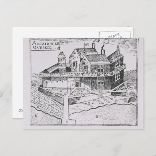 Champlain Sicht auf Quebec Postkarte (Vorne/Hinten)