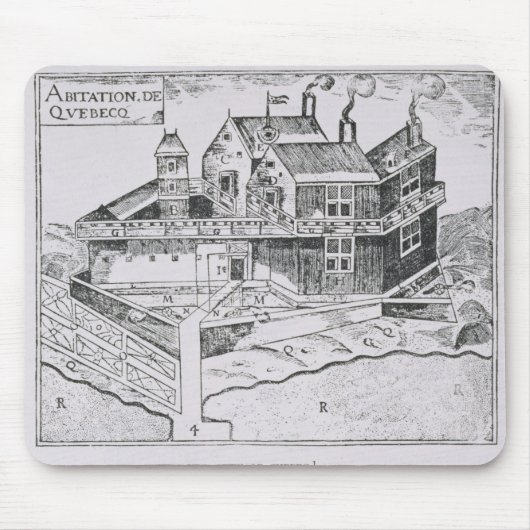 Champlains Ansicht von Quebec Mousepad (Vorne)