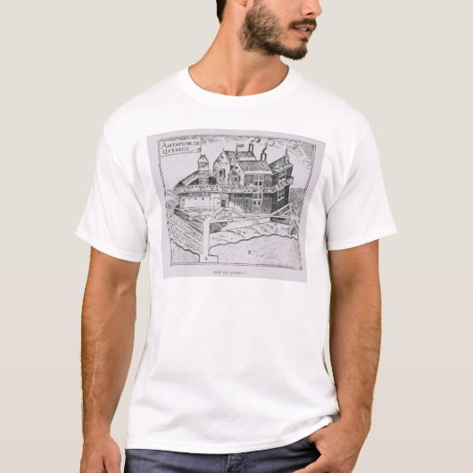 Champlains Ansicht von Quebec T-Shirt (Vorderseite)