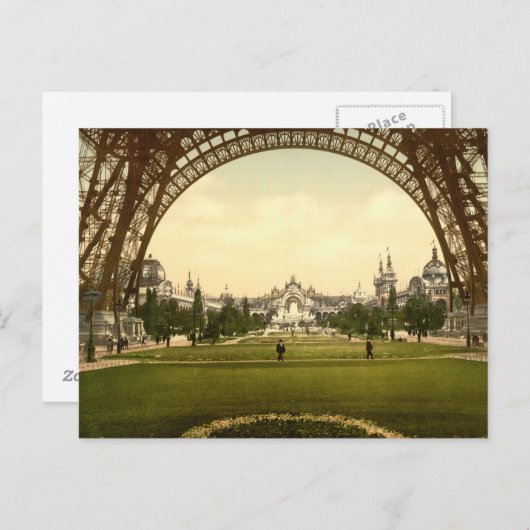 Champs de Mars, Exposition Universell, Paris Frank Postkarte (Vorne/Hinten)