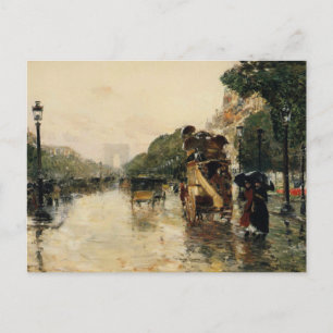 Champs Elysee, Hassam Post Card Postkarte