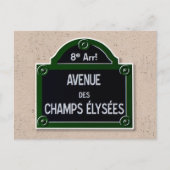 Champs-Elysee-Schildkarte Postkarte (Vorderseite)